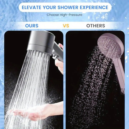 3pcs Filter Elements High Pressure Filtered Shower Head With Handheld Showerhead, ON/OFF Switch, A Bracket, and Hose